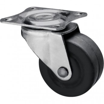 Колесо поворотное GTV KM-015038-GM-20, D-38мм, резиновое на площадке, черное (комплект 4 шт)