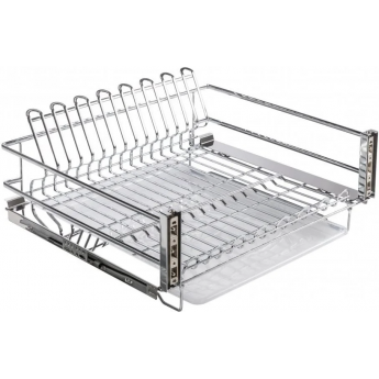 Сушилка выкатная для посуды в нижнюю базу GTV MOVIX PRO, 800 мм с креплением фасада, с поддоном, без направляющих, хром